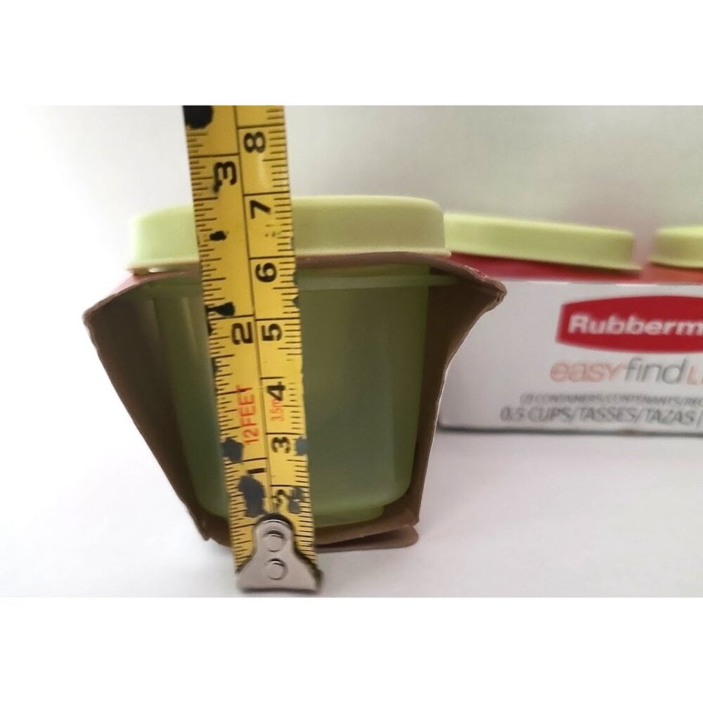 Rubbermaid Easy Find Lids Food Storage Containers 0.5 Cups Green 4 Pieces NEW - Picture 5 of 6